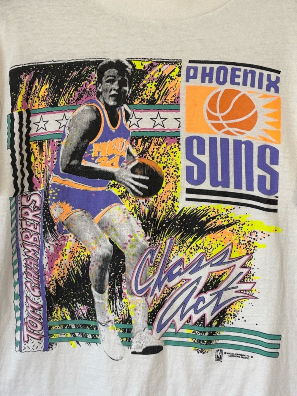 Vintage 80’s Magic Johnson T’s Tom Chambers Phoenix Suns Single Stitch T-Shirt S - Picture 3 of 8